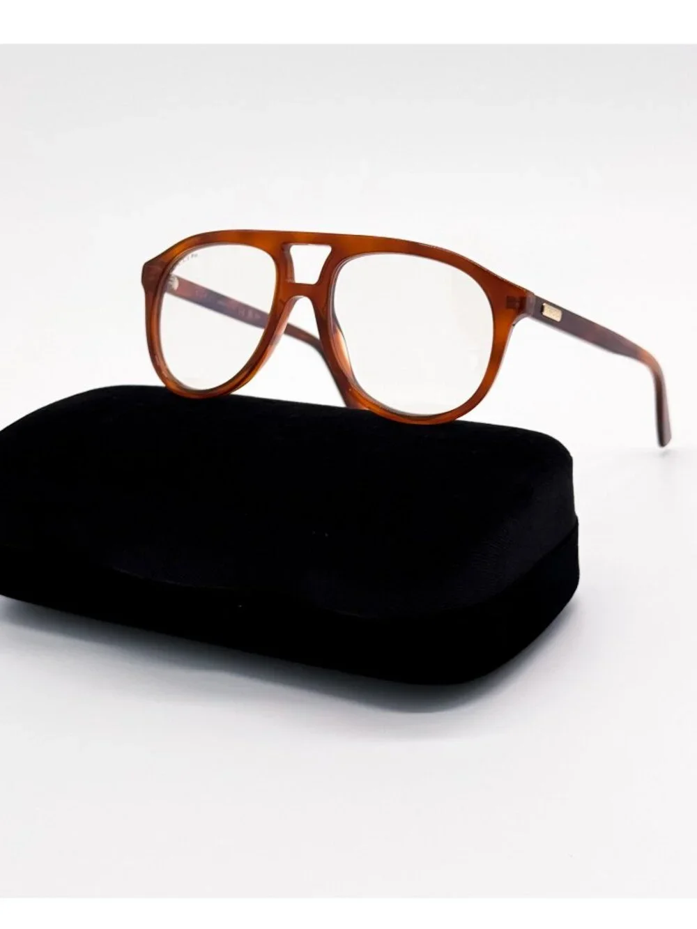 New Gucci Havana Aviator Sunglasses GG1320S 001 with Transition Lenses